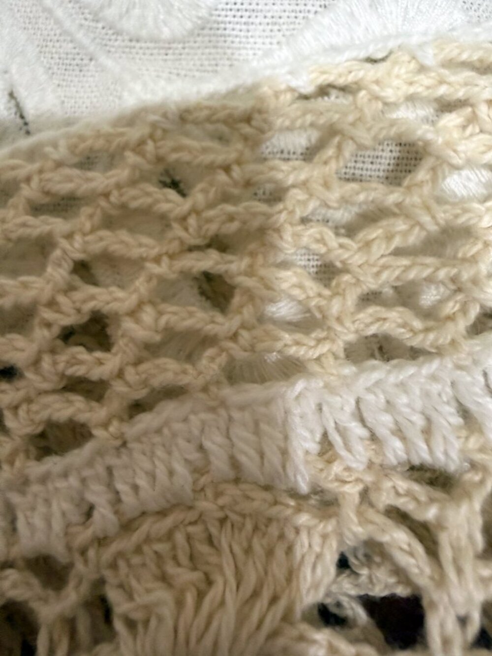 By Anthropologie Pieced Crochet Sweater Tank Ivory XXS - Picture 14 of 14